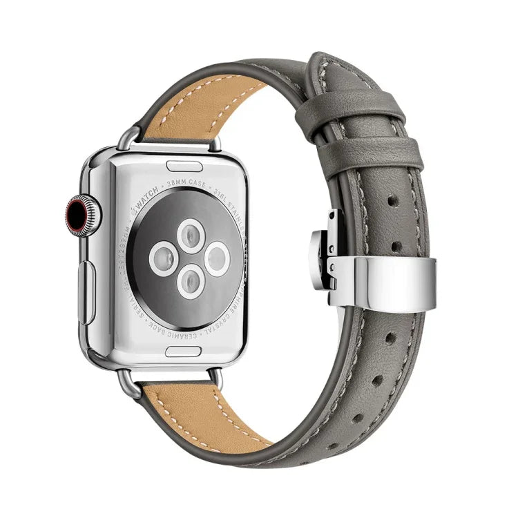 Pulseira de Relógio com Fivela Borboleta Slim para Apple Watch Series, 7 41mm / 6&SE&5&4 40mm / 3&2&1 38mm
