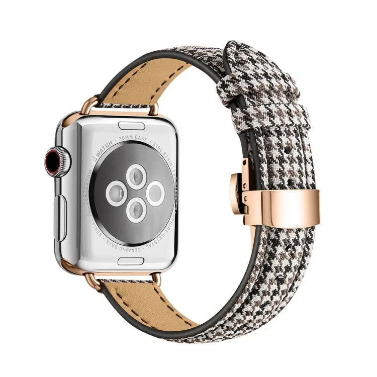 Pulseira de Relógio com Fivela Borboleta Slim para Apple Watch Series, 7 41mm / 6&SE&5&4 40mm / 3&2&1 38mm