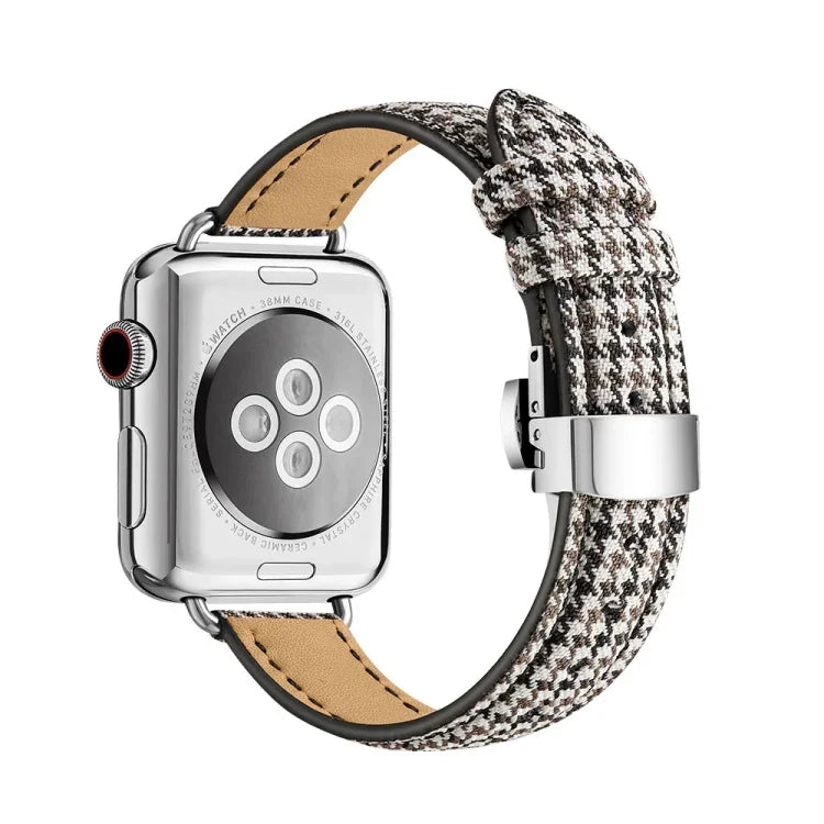 Pulseira de Relógio com Fivela Borboleta Slim para Apple Watch Series, 7 41mm / 6&SE&5&4 40mm / 3&2&1 38mm