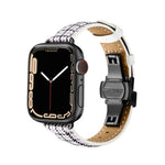 Pulseira de Relógio com Fivela Borboleta Slim para Apple Watch Series, 7 41mm / 6&SE&5&4 40mm / 3&2&1 38mm