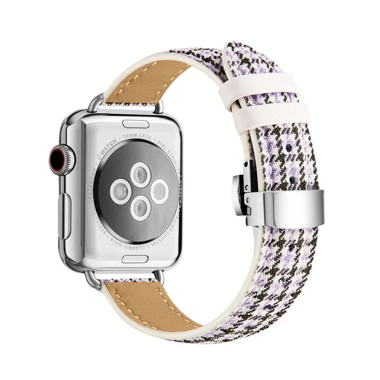Pulseira de Relógio com Fivela Borboleta Slim para Apple Watch Series, 7 41mm / 6&SE&5&4 40mm / 3&2&1 38mm