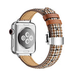 Pulseira de Relógio com Fivela Borboleta Slim para Apple Watch Series, 7 41mm / 6&SE&5&4 40mm / 3&2&1 38mm