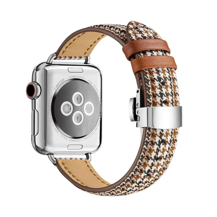 Pulseira de Relógio com Fivela Borboleta Slim para Apple Watch Series, 7 41mm / 6&SE&5&4 40mm / 3&2&1 38mm