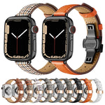Pulseira de Relógio com Fivela Borboleta Slim para Apple Watch Series, 7 41mm / 6&SE&5&4 40mm / 3&2&1 38mm