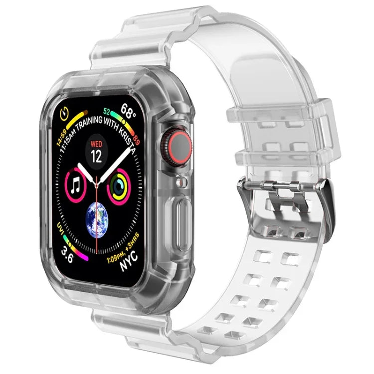 Pulseira de Relógio Transparente para Apple Watch Series 8&7 45mm / SE 2&6&SE&5&4 44mm / 3&2&1 42mm (Castanho Transparente), 7 41mm / 6&SE&5&4 40mm / 3&2&1 38mm, 7 45mm / 6&SE&5&4 44mm / 3&2&1 42mm