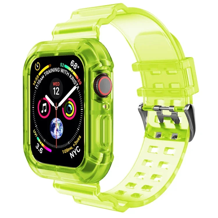 Pulseira de Relógio Transparente para Apple Watch Series 8&7 45mm / SE 2&6&SE&5&4 44mm / 3&2&1 42mm (Castanho Transparente), 7 41mm / 6&SE&5&4 40mm / 3&2&1 38mm, 7 45mm / 6&SE&5&4 44mm / 3&2&1 42mm