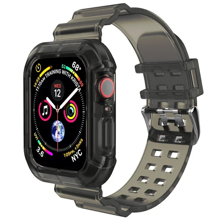 Pulseira de Relógio Transparente para Apple Watch Series 8&7 45mm / SE 2&6&SE&5&4 44mm / 3&2&1 42mm (Castanho Transparente), 7 41mm / 6&SE&5&4 40mm / 3&2&1 38mm, 7 45mm / 6&SE&5&4 44mm / 3&2&1 42mm