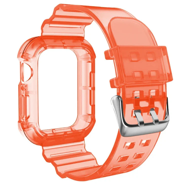 Pulseira de Relógio Transparente para Apple Watch Series 8&7 45mm / SE 2&6&SE&5&4 44mm / 3&2&1 42mm (Castanho Transparente), 7 41mm / 6&SE&5&4 40mm / 3&2&1 38mm, 7 45mm / 6&SE&5&4 44mm / 3&2&1 42mm