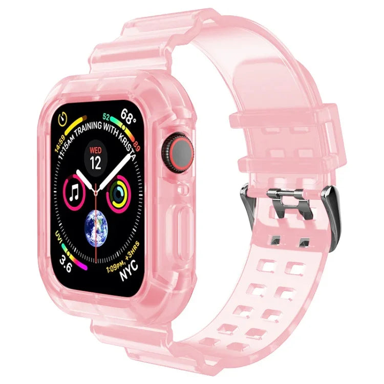 Pulseira de Relógio Transparente para Apple Watch Series 8&7 45mm / SE 2&6&SE&5&4 44mm / 3&2&1 42mm (Castanho Transparente), 7 41mm / 6&SE&5&4 40mm / 3&2&1 38mm, 7 45mm / 6&SE&5&4 44mm / 3&2&1 42mm