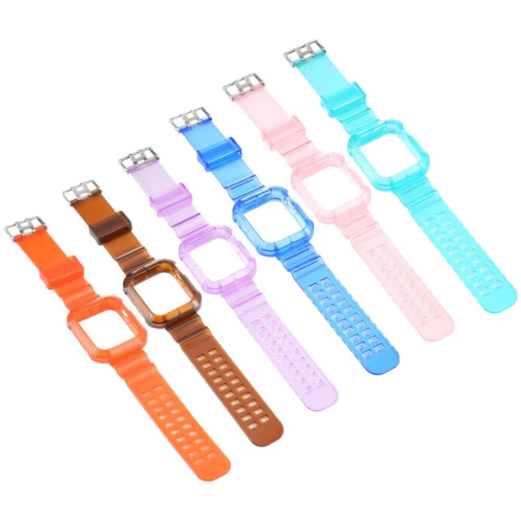 Pulseira de Relógio Transparente para Apple Watch Series 8&7 45mm / SE 2&6&SE&5&4 44mm / 3&2&1 42mm (Castanho Transparente), 7 41mm / 6&SE&5&4 40mm / 3&2&1 38mm, 7 45mm / 6&SE&5&4 44mm / 3&2&1 42mm
