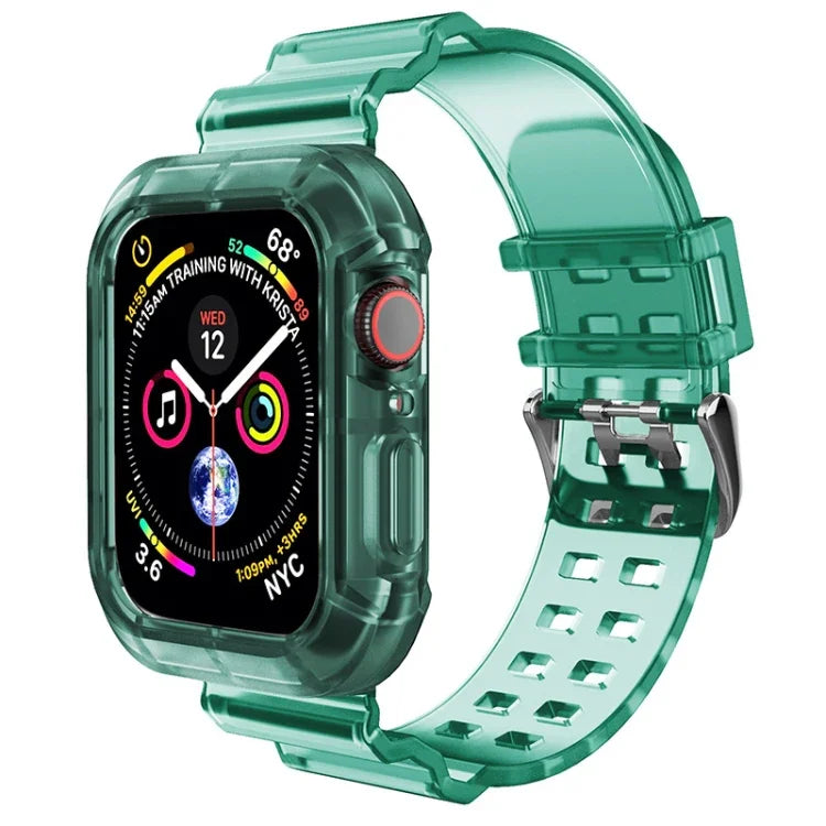 Pulseira de Relógio Transparente para Apple Watch Series 8&7 45mm / SE 2&6&SE&5&4 44mm / 3&2&1 42mm (Castanho Transparente), 7 41mm / 6&SE&5&4 40mm / 3&2&1 38mm, 7 45mm / 6&SE&5&4 44mm / 3&2&1 42mm