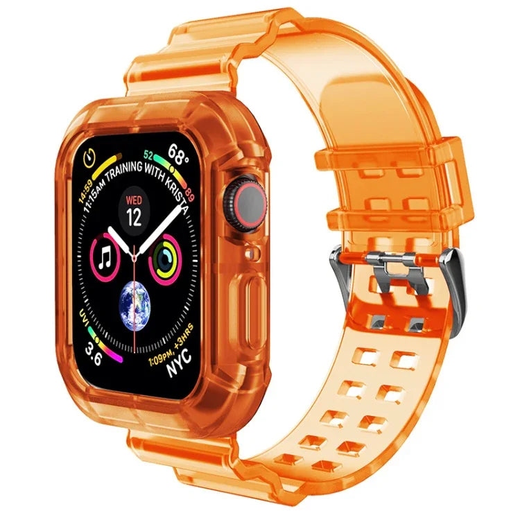 Pulseira de Relógio Transparente para Apple Watch Series 8&7 45mm / SE 2&6&SE&5&4 44mm / 3&2&1 42mm (Castanho Transparente), 7 41mm / 6&SE&5&4 40mm / 3&2&1 38mm, 7 45mm / 6&SE&5&4 44mm / 3&2&1 42mm