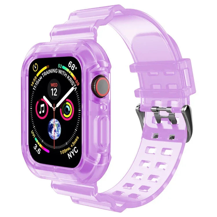 Pulseira de Relógio Transparente para Apple Watch Series 8&7 45mm / SE 2&6&SE&5&4 44mm / 3&2&1 42mm (Castanho Transparente), 7 41mm / 6&SE&5&4 40mm / 3&2&1 38mm, 7 45mm / 6&SE&5&4 44mm / 3&2&1 42mm