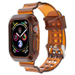 Pulseira de Relógio Transparente para Apple Watch Series 8&7 45mm / SE 2&6&SE&5&4 44mm / 3&2&1 42mm (Castanho Transparente), 7 41mm / 6&SE&5&4 40mm / 3&2&1 38mm, 7 45mm / 6&SE&5&4 44mm / 3&2&1 42mm