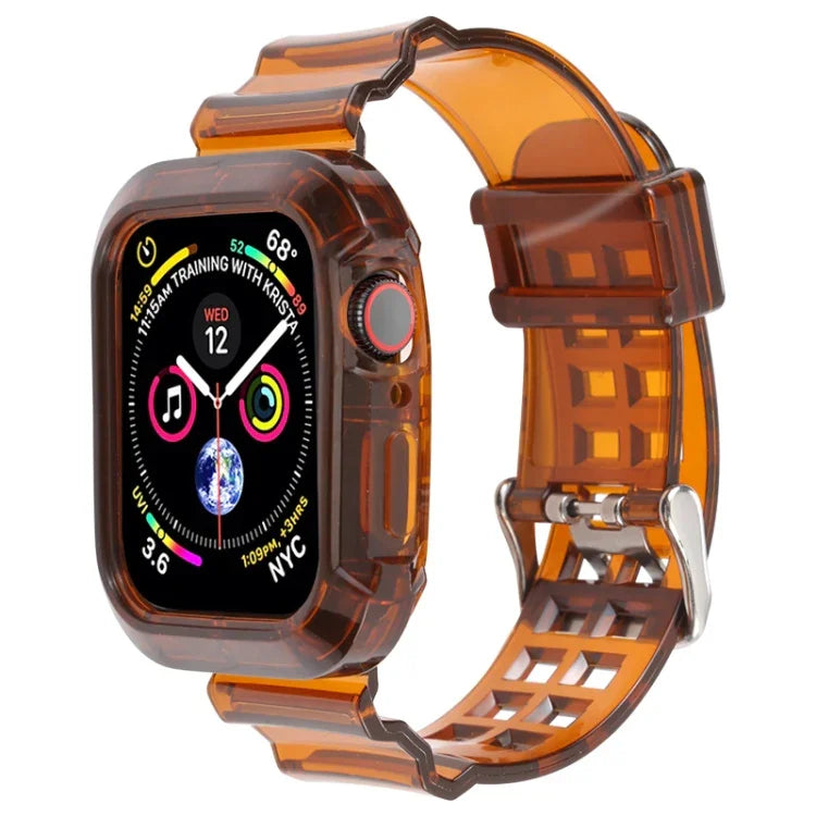 Pulseira de Relógio Transparente para Apple Watch Series 8&7 45mm / SE 2&6&SE&5&4 44mm / 3&2&1 42mm (Castanho Transparente), 7 41mm / 6&SE&5&4 40mm / 3&2&1 38mm, 7 45mm / 6&SE&5&4 44mm / 3&2&1 42mm