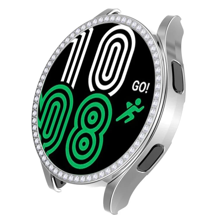 Caixa de Relógio em PC Oca com Diamantes de Uma Só Fila, Para Samsung Galaxy Watch4 44mm