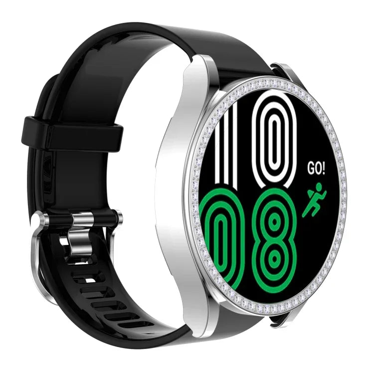 Caixa de Relógio em PC Oca com Diamantes de Uma Só Fila, Para Samsung Galaxy Watch4 44mm