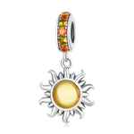 Acessórios DIY para Pulseira e Colar com Pendente de Sol Pequeno em Prata Esterlina S925, Sol Pequeno