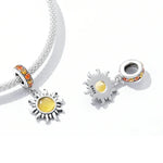 Acessórios DIY para Pulseira e Colar com Pendente de Sol Pequeno em Prata Esterlina S925, Sol Pequeno