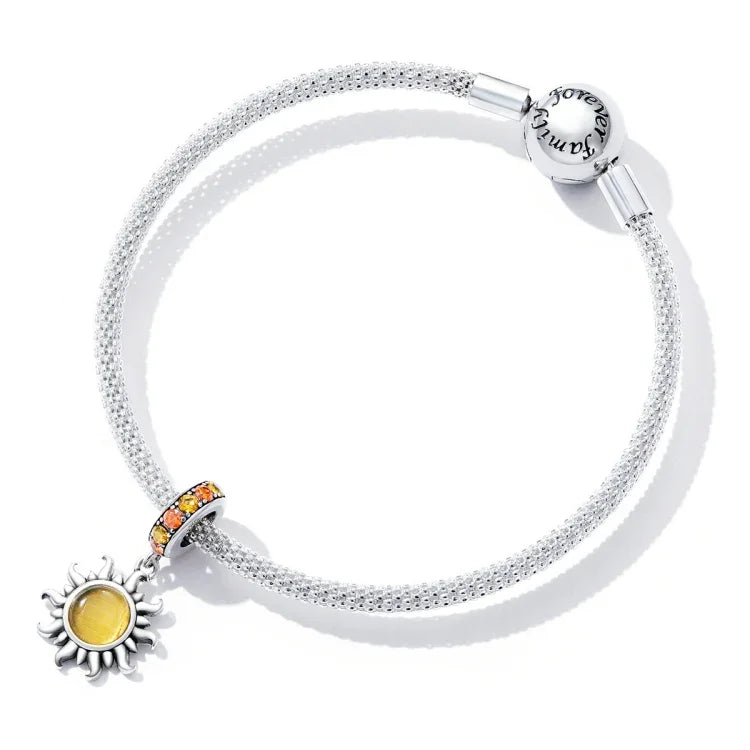 Acessórios DIY para Pulseira e Colar com Pendente de Sol Pequeno em Prata Esterlina S925, Sol Pequeno