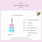 Acessórios DIY para Pulseira e Colar com Pendente de Urso Doce em Prata Esterlina S925, Urso Doce