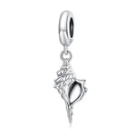 Pendente de Concha em Prata Esterlina S925 para DIY Pulseira Colar Acessórios, Concha