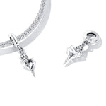 Pendente de Concha em Prata Esterlina S925 para DIY Pulseira Colar Acessórios, Concha