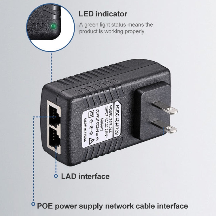 Adaptador de Energia POE / LAD para Router AP Wireless, 12V 1A, 12V 2A, 15V 1A, 24V 1A, 48V 0.5A