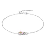 Pulseira Feminina Flor de Cerejeira em Prata Esterlina S925, Flor de Cerejeira