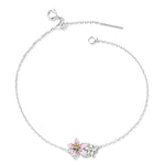 Pulseira Feminina Flor de Cerejeira em Prata Esterlina S925, Flor de Cerejeira