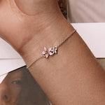 Pulseira Feminina Flor de Cerejeira em Prata Esterlina S925, Flor de Cerejeira