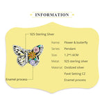 Acessórios DIY para Pulseira e Colar com Contas de Flor e Borboleta em Prata Esterlina S925, Flor e Borboleta