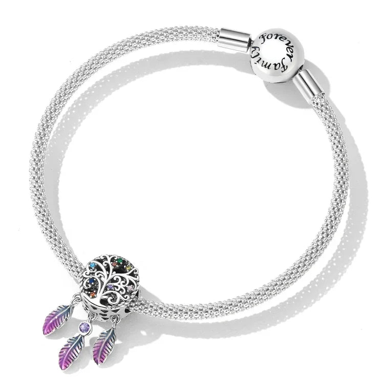 Contas de Árvore da Vida e Apanhador de Sonhos em Prata Esterlina S925 para DIY Pulseira Colar Acessórios, Árvore da Vida Apanhador de Sonhos