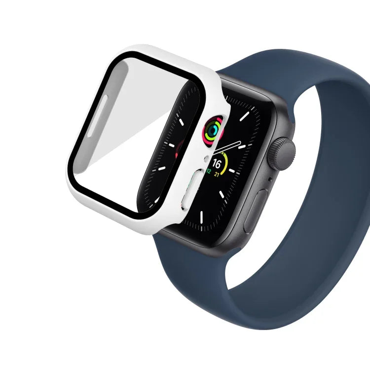 Capa de Relógio Impermeável PC+Película Temperada, para Apple Watch Series 9 / 8 / 7 41mm, para Apple Watch Series 9 / 8 / 7 45mm