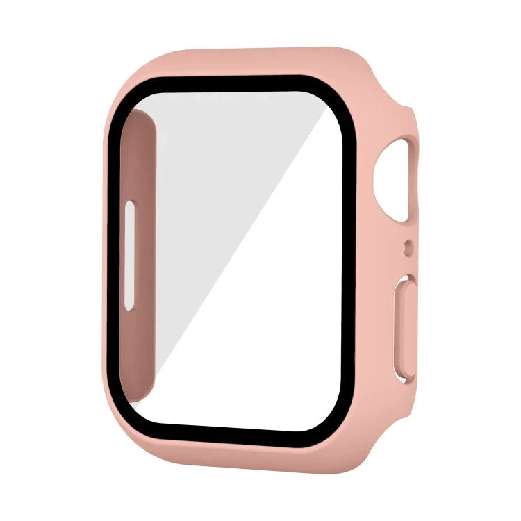 Capa de Relógio Impermeável PC+Película Temperada, para Apple Watch Series 9 / 8 / 7 41mm, para Apple Watch Series 9 / 8 / 7 45mm