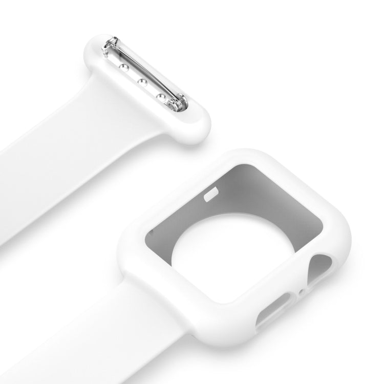 Pulseira de silicone para enfermeira com broche, estojo para Apple Watch Series, 7 41mm / 6&SE&5&4 40mm / 3&2&1 38mm, 7 45mm / 6&SE&5&4 44mm / 3&2&1 42mm