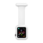 Pulseira de silicone para enfermeira com broche, estojo para Apple Watch Series, 7 41mm / 6&SE&5&4 40mm / 3&2&1 38mm, 7 45mm / 6&SE&5&4 44mm / 3&2&1 42mm
