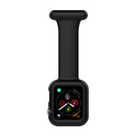 Pulseira de silicone para enfermeira com broche, estojo para Apple Watch Series, 7 41mm / 6&SE&5&4 40mm / 3&2&1 38mm, 7 45mm / 6&SE&5&4 44mm / 3&2&1 42mm