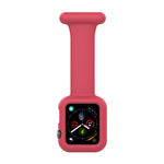 Pulseira de silicone para enfermeira com broche, estojo para Apple Watch Series, 7 41mm / 6&SE&5&4 40mm / 3&2&1 38mm, 7 45mm / 6&SE&5&4 44mm / 3&2&1 42mm