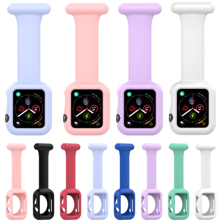 Pulseira de silicone para enfermeira com broche, estojo para Apple Watch Series, 7 41mm / 6&SE&5&4 40mm / 3&2&1 38mm, 7 45mm / 6&SE&5&4 44mm / 3&2&1 42mm