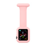 Pulseira de silicone para enfermeira com broche, estojo para Apple Watch Series, 7 41mm / 6&SE&5&4 40mm / 3&2&1 38mm, 7 45mm / 6&SE&5&4 44mm / 3&2&1 42mm