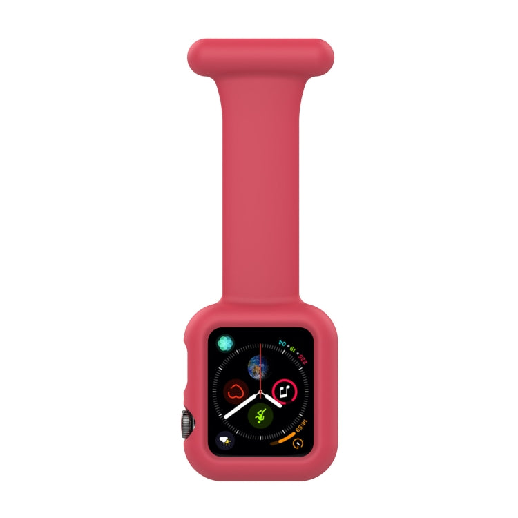 Pulseira de silicone para enfermeira com broche, estojo para Apple Watch Series, 7 41mm / 6&SE&5&4 40mm / 3&2&1 38mm, 7 45mm / 6&SE&5&4 44mm / 3&2&1 42mm