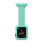 Pulseira de silicone para enfermeira com broche, estojo para Apple Watch Series, 7 41mm / 6&SE&5&4 40mm / 3&2&1 38mm, 7 45mm / 6&SE&5&4 44mm / 3&2&1 42mm