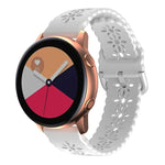 Pulseira de relógio em silicone com padrão de flor de ameixeira oca, para Samsung Galaxy Watch4 40/44mm, para Samsung Galaxy Watch4 Classic 42/46mm