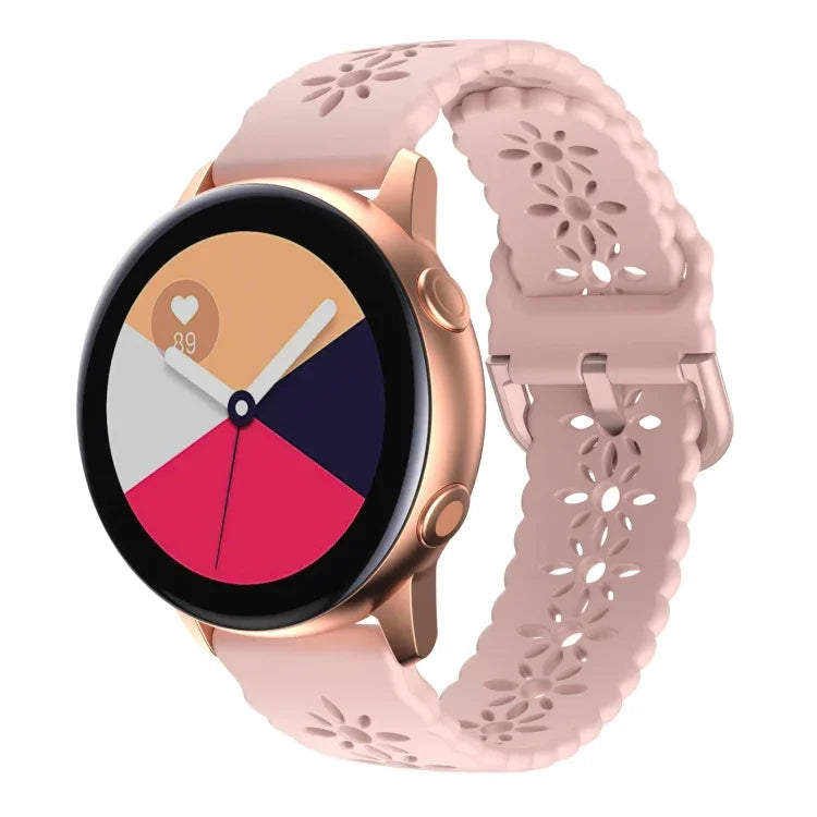 Pulseira de relógio em silicone com padrão de flor de ameixeira oca, para Samsung Galaxy Watch4 40/44mm, para Samsung Galaxy Watch4 Classic 42/46mm