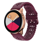Pulseira de relógio em silicone com padrão de flor de ameixeira oca, para Samsung Galaxy Watch4 40/44mm, para Samsung Galaxy Watch4 Classic 42/46mm