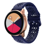Pulseira de relógio em silicone com padrão de flor de ameixeira oca, para Samsung Galaxy Watch4 40/44mm, para Samsung Galaxy Watch4 Classic 42/46mm