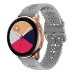 Pulseira de relógio em silicone com padrão de flor de ameixeira oca, para Samsung Galaxy Watch4 40/44mm, para Samsung Galaxy Watch4 Classic 42/46mm