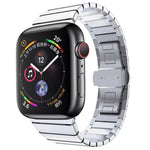 Correia de Relógio com Fivela Borboleta em Aço de Uma Conta para Apple Watch Series, Para Apple Watch Series 8&7 41mm, Para Apple Watch Ultra 49mm / Series 8&7 45mm, 7 41mm / 6&SE&5&4 40mm / 3&2&1 38mm, 7 45mm / 6&SE&5&4 44mm / 3&2&1 42mm
