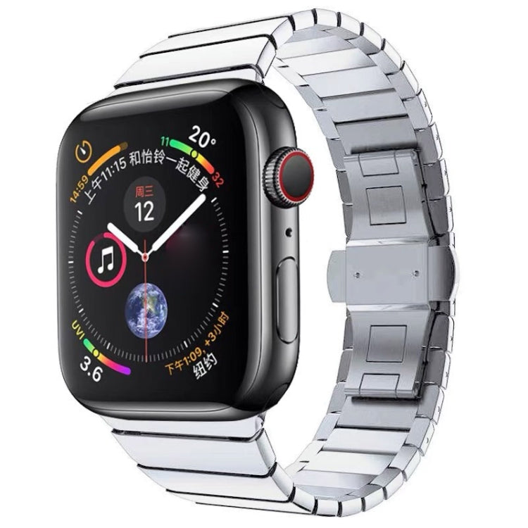 Correia de Relógio com Fivela Borboleta em Aço de Uma Conta para Apple Watch Series, Para Apple Watch Series 8&7 41mm, Para Apple Watch Ultra 49mm / Series 8&7 45mm, 7 41mm / 6&SE&5&4 40mm / 3&2&1 38mm, 7 45mm / 6&SE&5&4 44mm / 3&2&1 42mm